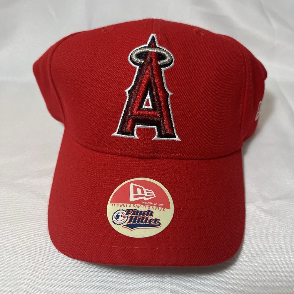 Vintage California Angels Pinch Hitter‎ New Era Cap Hat Red Strap back
